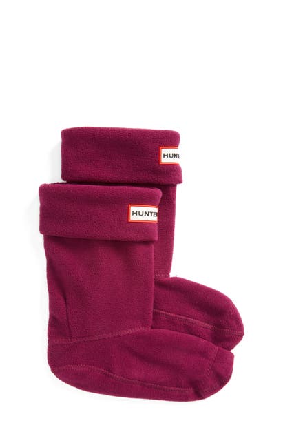 Hunter Kids' Fleece Welly Boot Socks In Violet