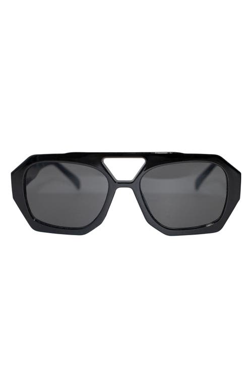 Ryder 57mm Polarized Aviator Sunglasses in Black/Black