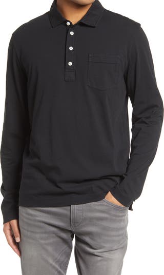 Billy Reid Pensacola Long Sleeve Organic Cotton Pocket Polo