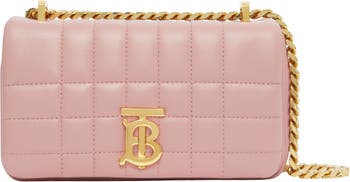 Burberry Pink Quilted Leather Mini Lola Chain Crossbody Bag