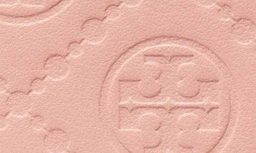 Shop Tory Burch T Monogram Debossed Zip Card Case In Blush