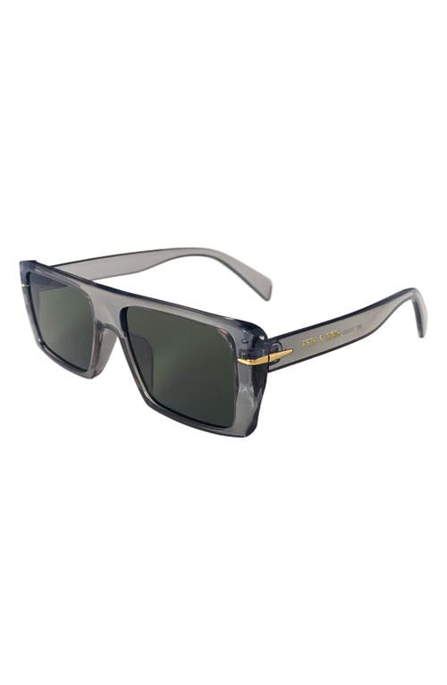 Shop Fifth & Ninth Atlas 54mm Polarized Rectangular Sunglasses In Gray/olive