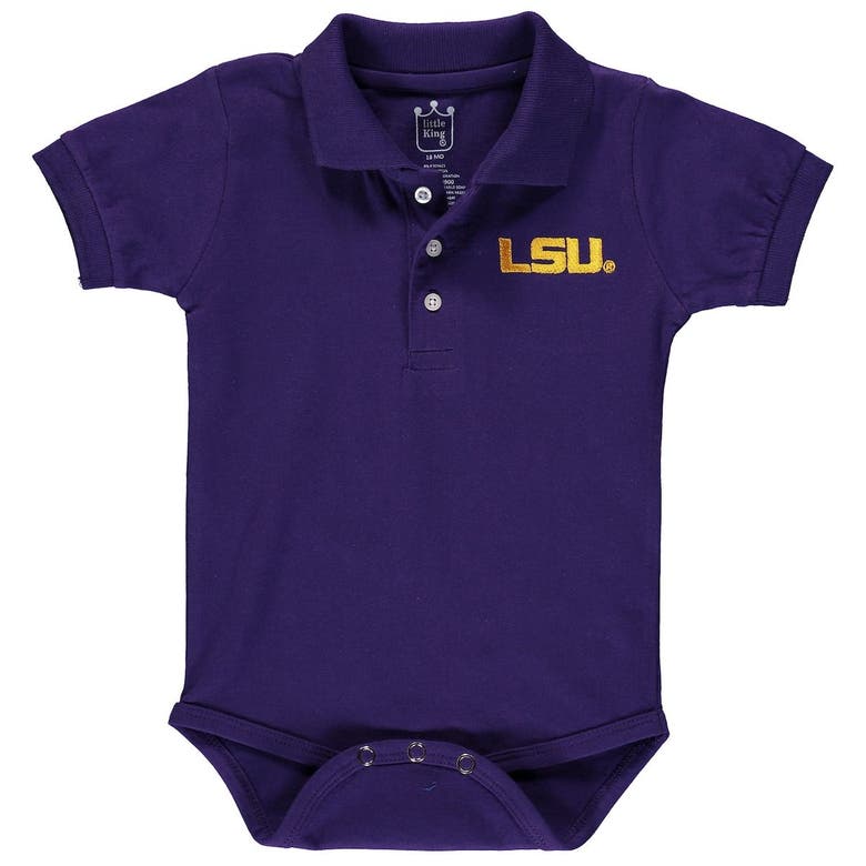 Little King Babies' Infant Purple Lsu Tigers Polo Bodysuit