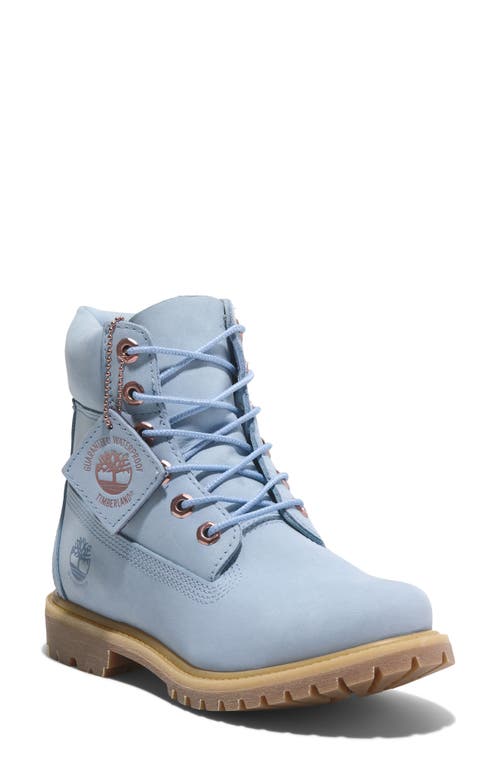 Shop Timberland Premium Waterproof Boot In Light Blue Nubuck