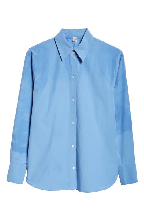 Shop Totême Toteme Oversize Organic Cotton Poplin Button-up Shirt In Cornflower