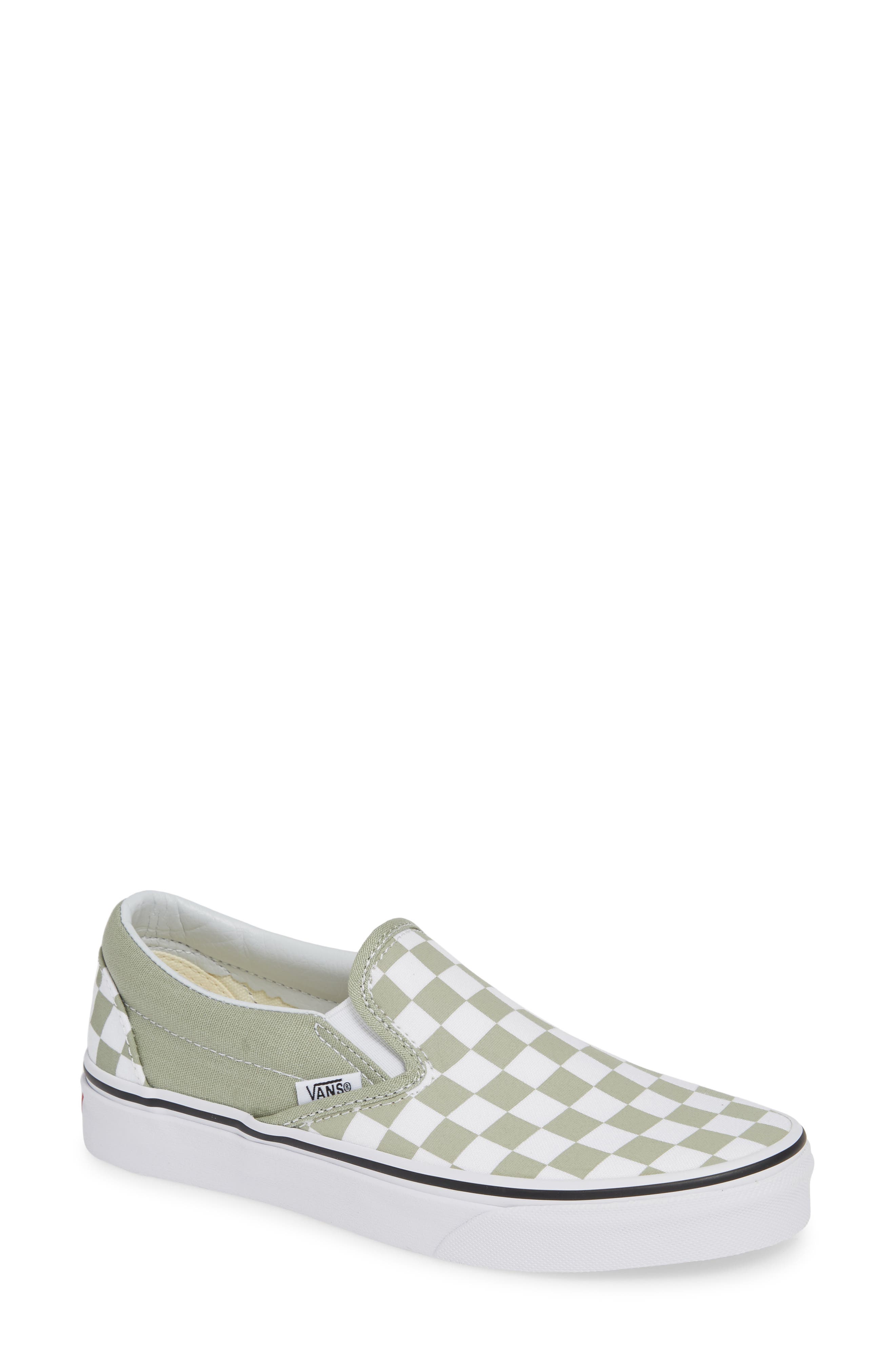 vans white slip on womens 8.5