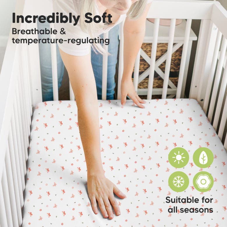 Keababies Isla Fitted Mini Crib Sheets In Butterflies