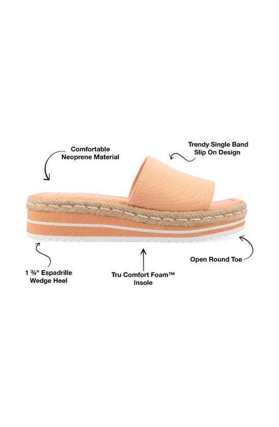 Journee Collection Rosey Wedge Sandal In Peach