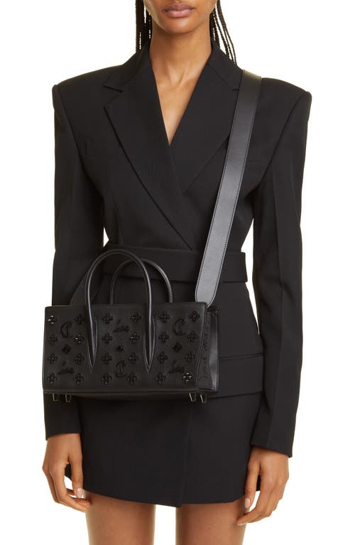 Christian Louboutin Paloma Baguette In Leather With Loubinthesky Spikes In Cm53 Black/black