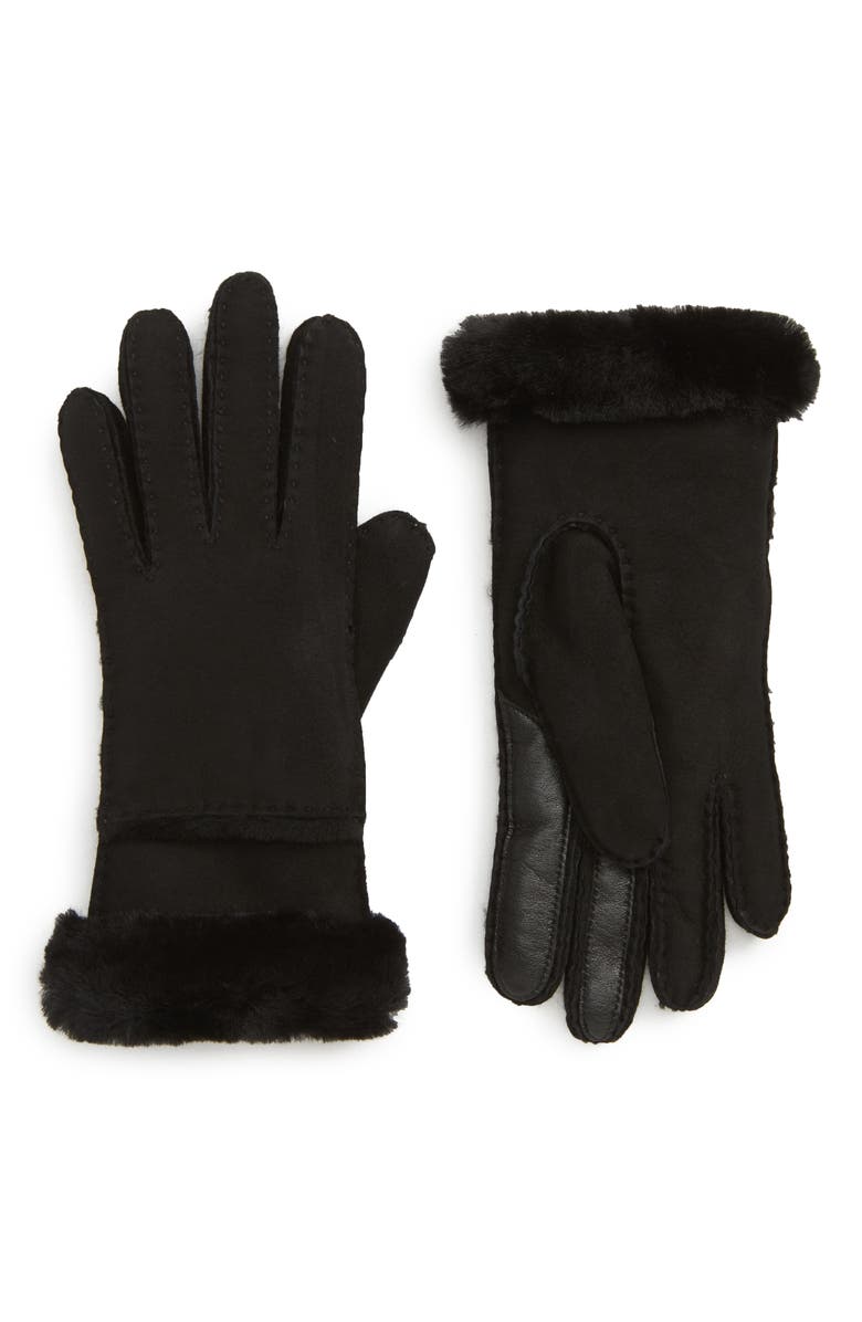 UGG® Touchscreen Compatible Genuine Shearling Lined Gloves | Nordstrom