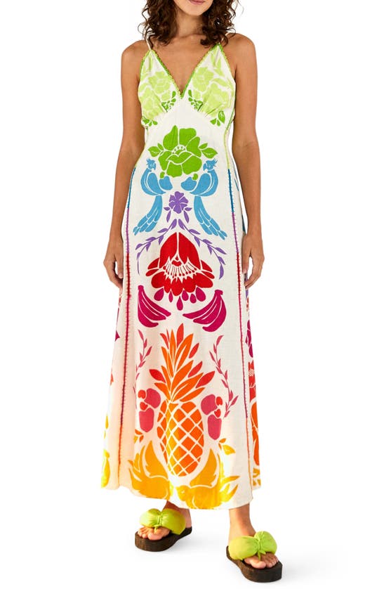 Farm Rio Tropical Graphic Placed Maxi Dress In Multi