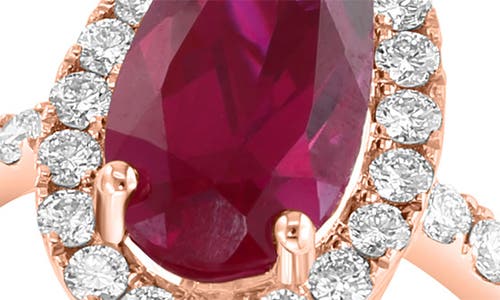 Effy 14k Rose Gold Lab Created Ruby & Lab Created Diamond Ring In Red