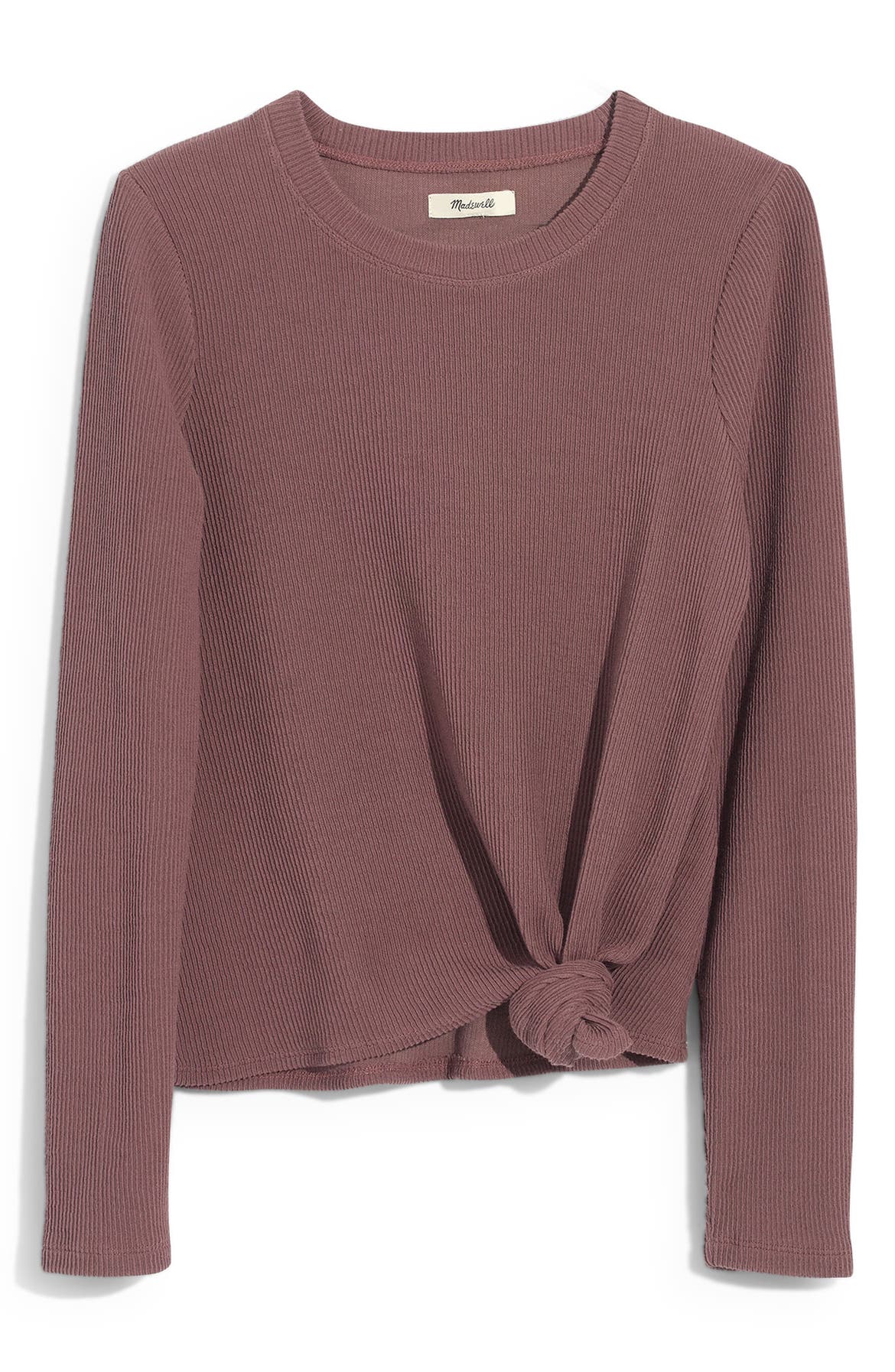 MADEWELL Texture & Thread Front Knot Jacquard Top, Main, color, FROSTY MAUVE