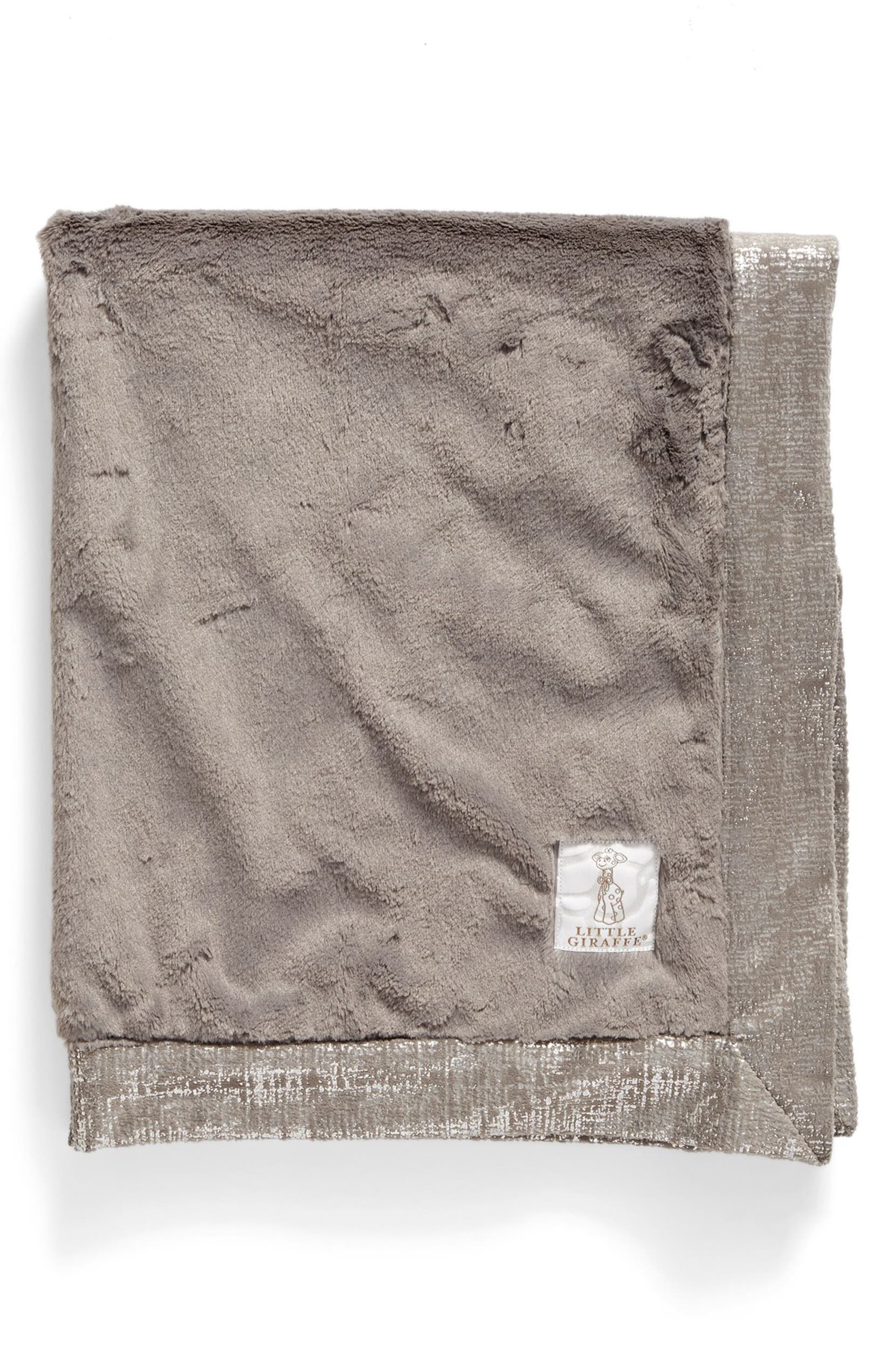 LITTLE GIRAFFE Luxe Lustre<sup>™</sup> Rain Blanket, Main, color, CHARCOAL