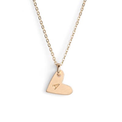 Nashelle 14K-Gold Fill Initial Mini Heart Pendant Necklace