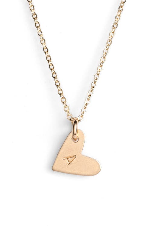 Nashelle 14k-Gold Fill Initial Mini Heart Pendant Necklace in Gold/A at Nordstrom