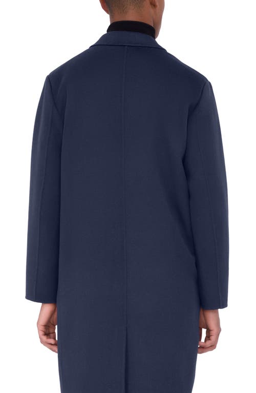 Shop Bugatchi Wool Blend Coat In Navy