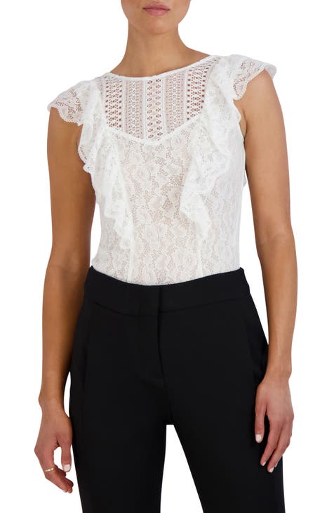 Lace Yoke Knit Bodysuit