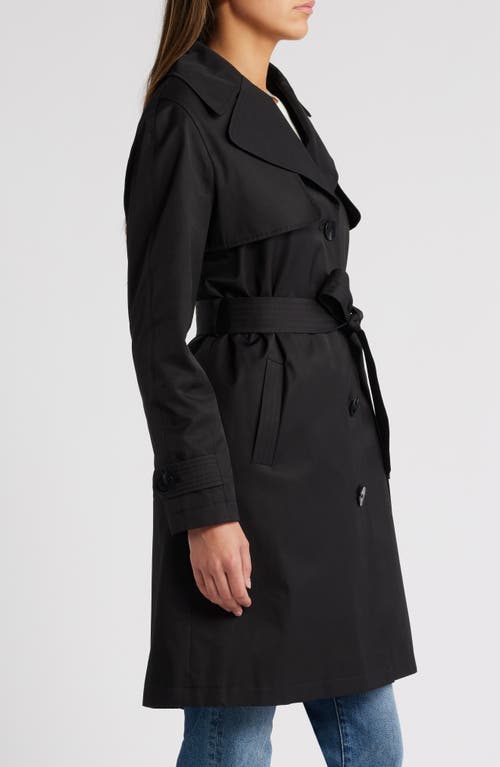 Via Spiga Water Repellent Cotton Blend Trench Coat In Black