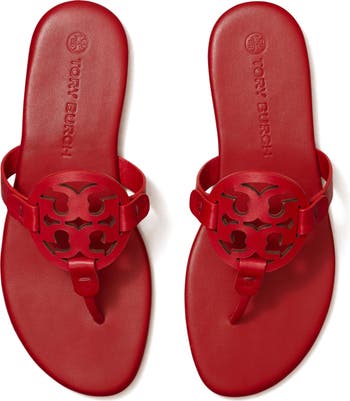 Tory Burch Miller Soft Medallion Thong Sandals In Hot Pink