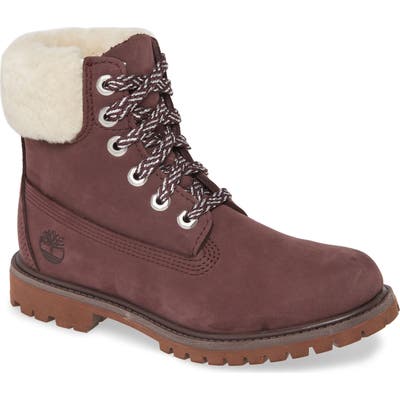 Timberland Genuine Shearling Collar Waterproof Bootie