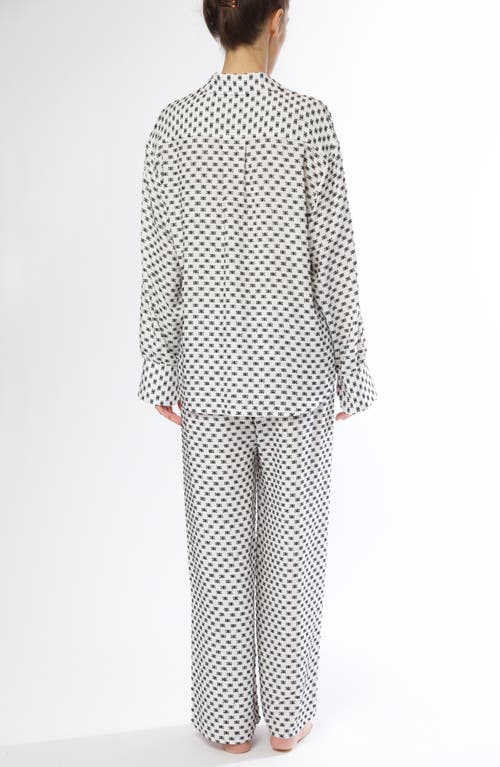 Shop Andine Essen Le Marais Cotton Button-up Shirt In White And Black