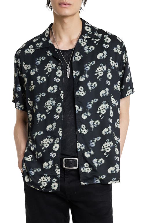 Dan Abstract Floral Camp Shirt in Black Multi