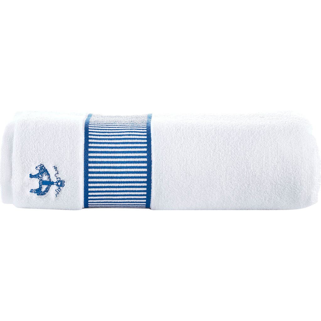 Brooks Brothers Fancy Border Turkish Cotton Bath Towel In Royal Blue