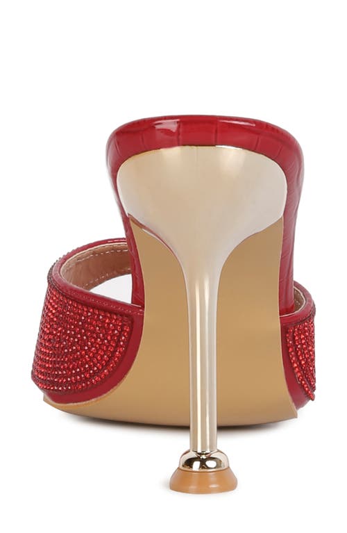 London Rag Sundai Diamante Ballroom Stiletto Sandals In Red
