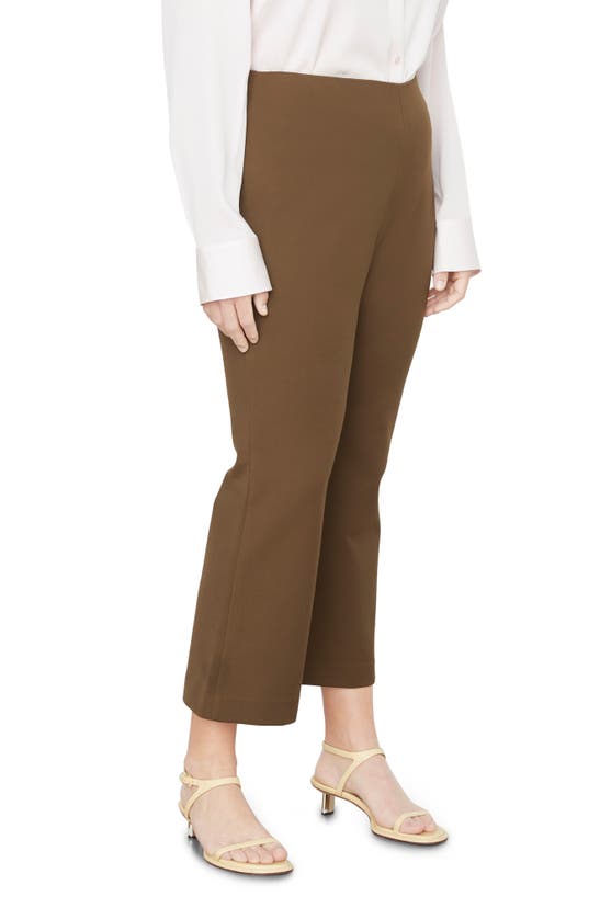 Vince Crop Flare Trousers In Olive Night