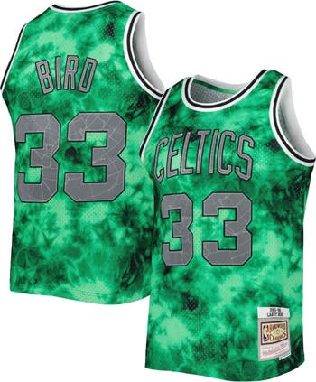 Men's Boston Celtics Larry Bird Mitchell & Ness Black Player Name & Number  T-Shirt