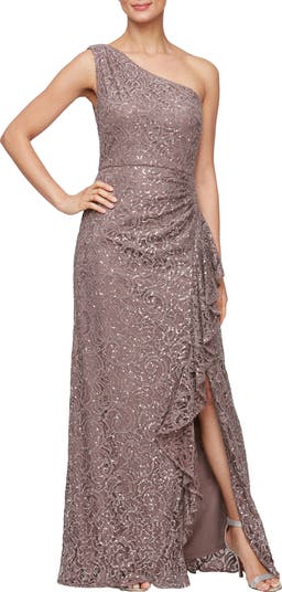 Alex evenings sequined lace gown best sale