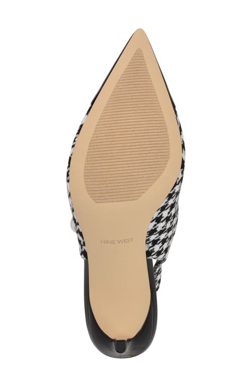 Shop Nine West Rendez Slingback Pointed Cap Toe Mary Jane Pump In Black/white