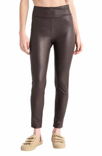 90 Degree By Reflex Faux Leather Yoga Pants In Reflecting Pond