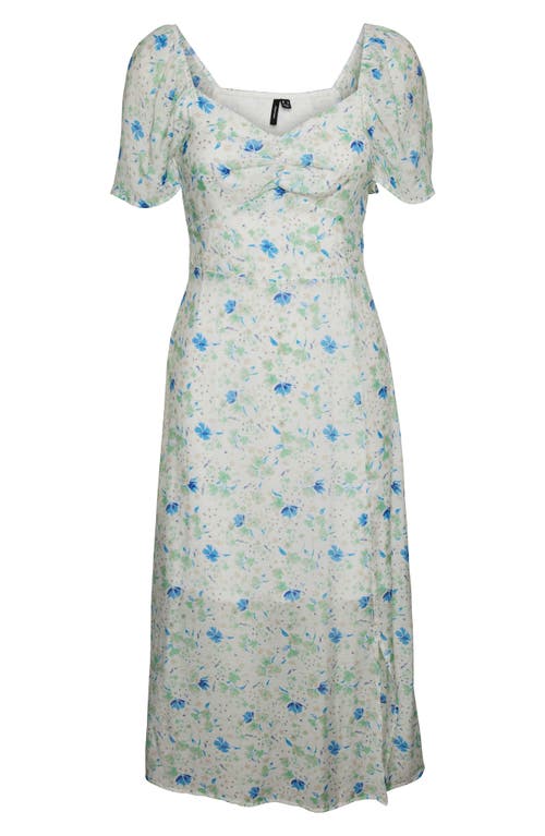 Kiri Kaja Floral Midi Dress in Snow White Aop Kaja