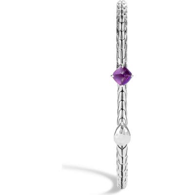 John Hardy Classic Chain Hammered Amethyst Flex Cuff