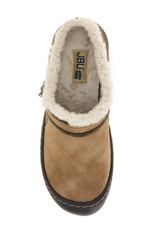 Jbu Ginger Faux Fur Lined Clog In Tan