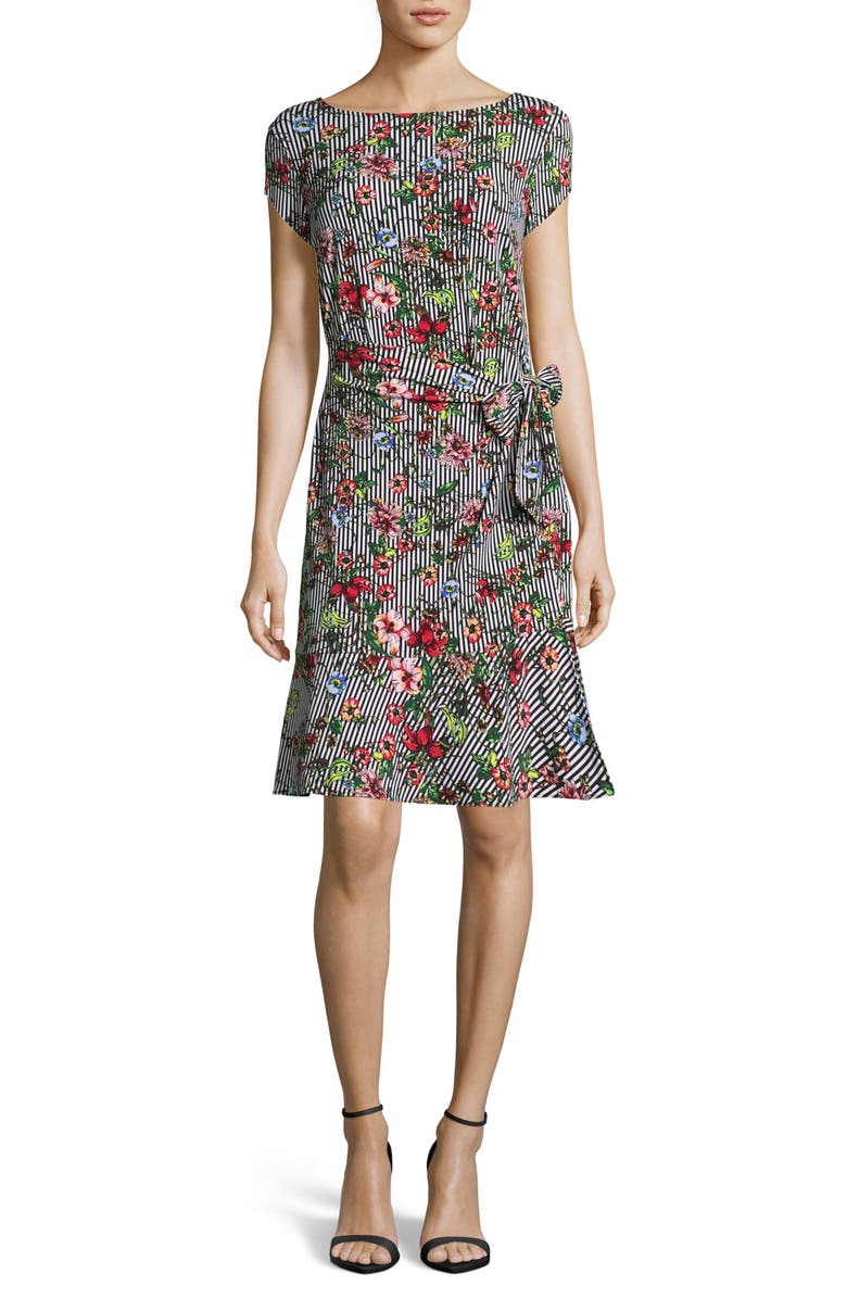 ECI Stripe & Floral Print Flounce Hem Dress | Nordstrom