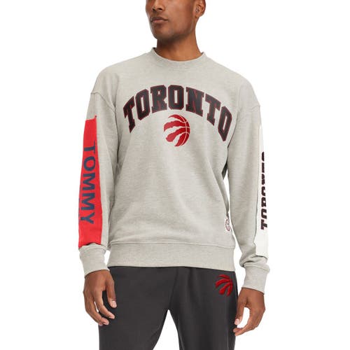 Men's Tommy Jeans Gray Toronto Raptors James Patch Pullover Sweatshirt