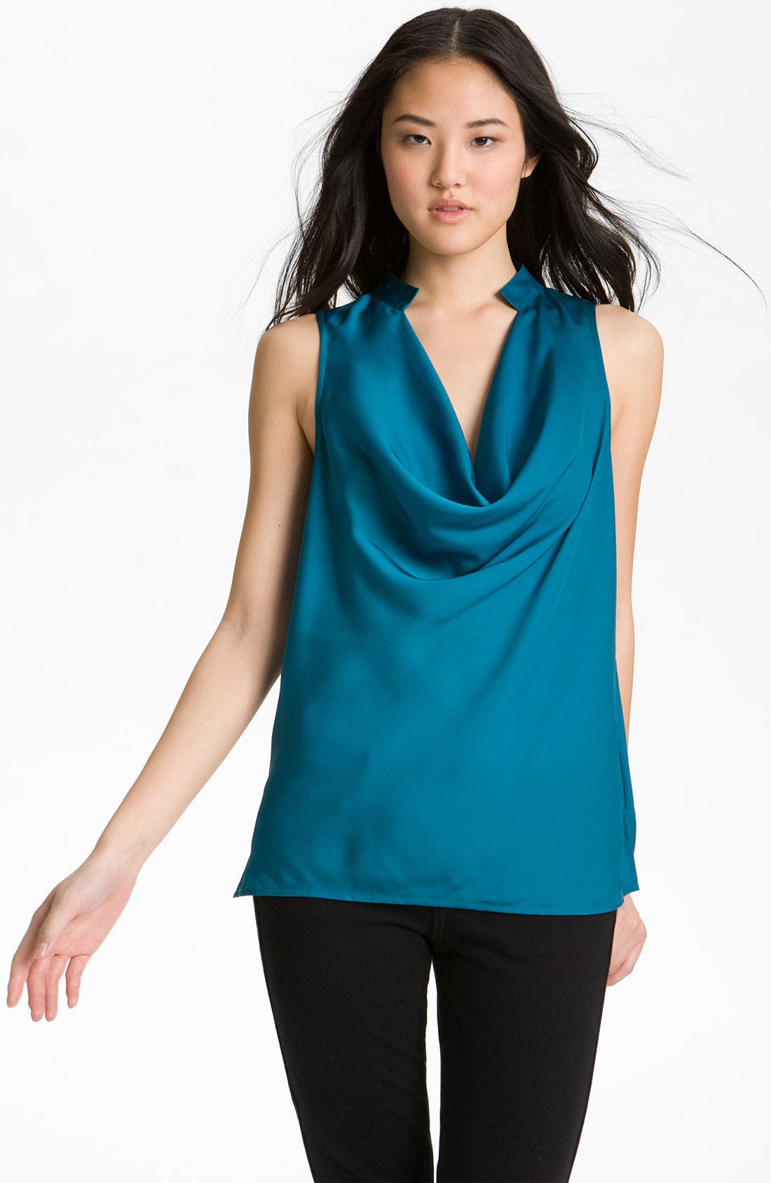 Halogen® Drape Neck Sleeveless Blouse Nordstrom