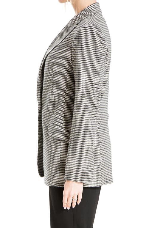 Max Studio Houndstooth Knit Blazer In Black/cream