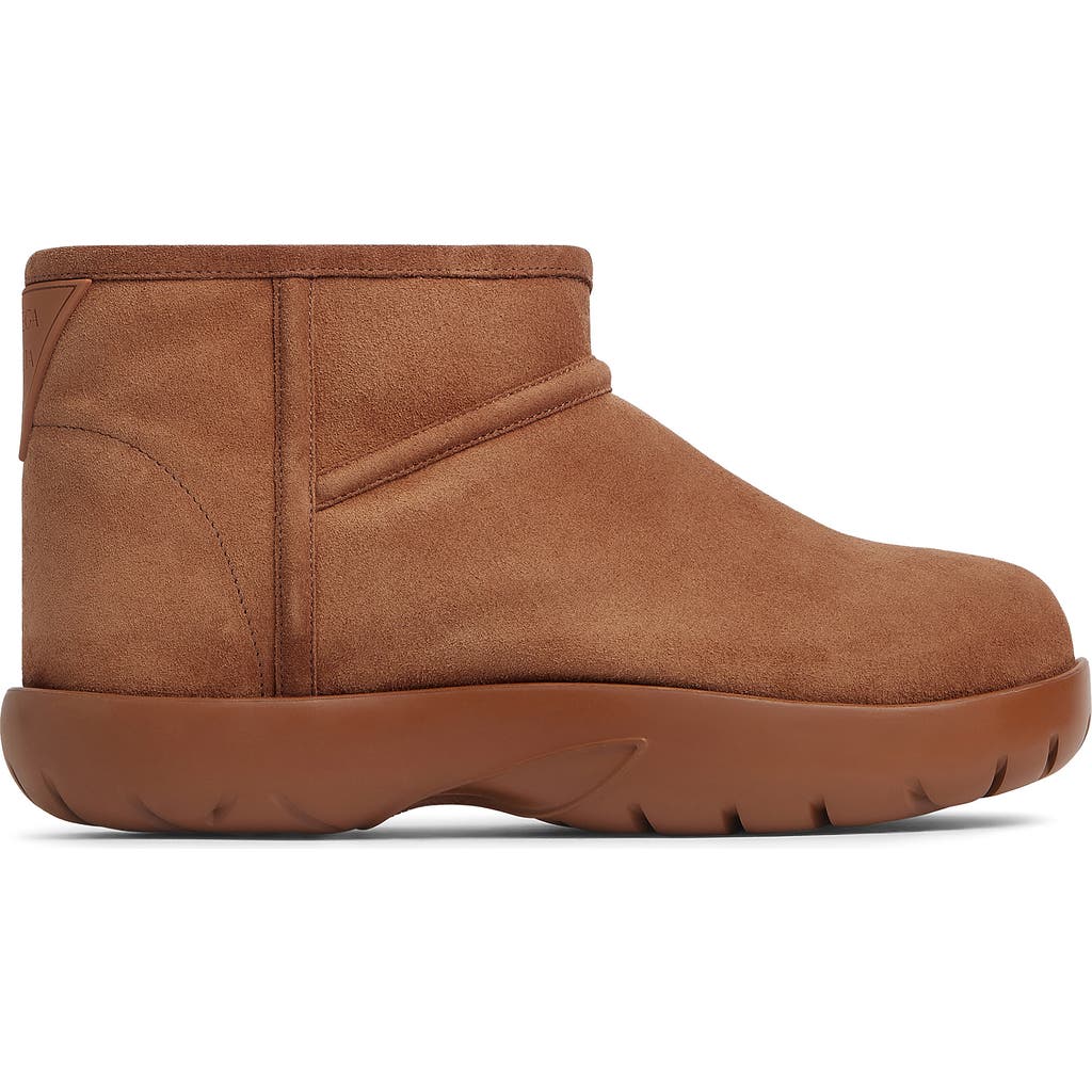 Bottega Veneta Snap Genuine Shearling Bootie In Brown