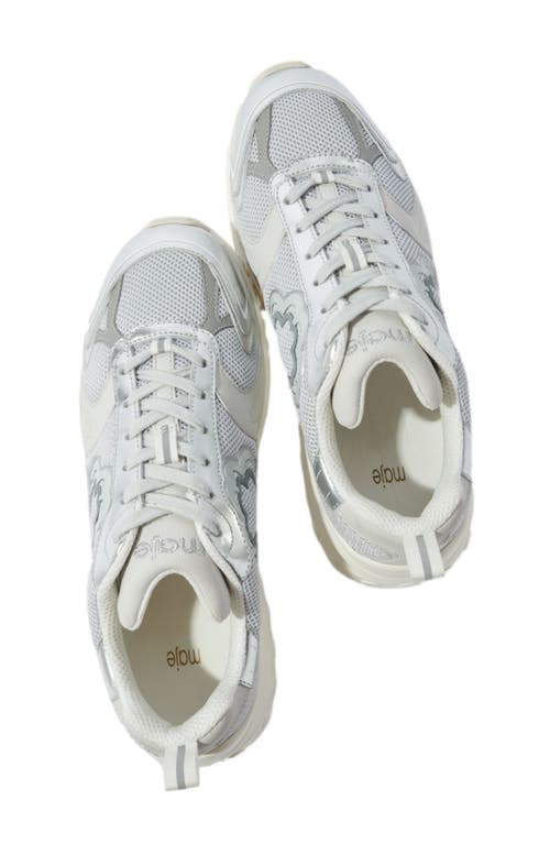 Shop Maje M Sneakers In Silver