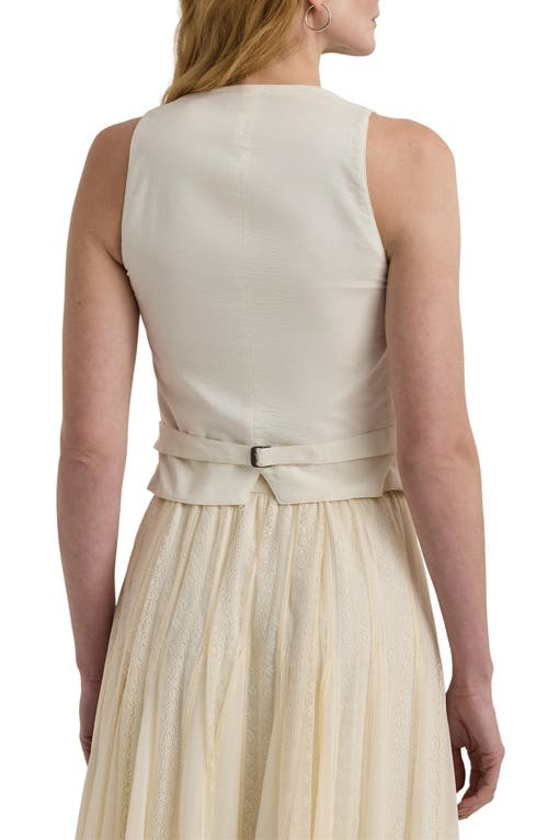 Shop Lauren Ralph Lauren Cotton Canvas Vest In Mascarpone Cream