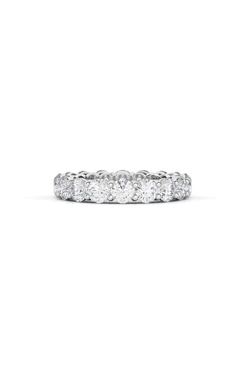 Round Cut Lab Created Diamond 18K Gold Eternity Band Ring in White Gold