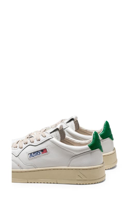 Shop Autry Medalist Low Sneaker In White Leather/green