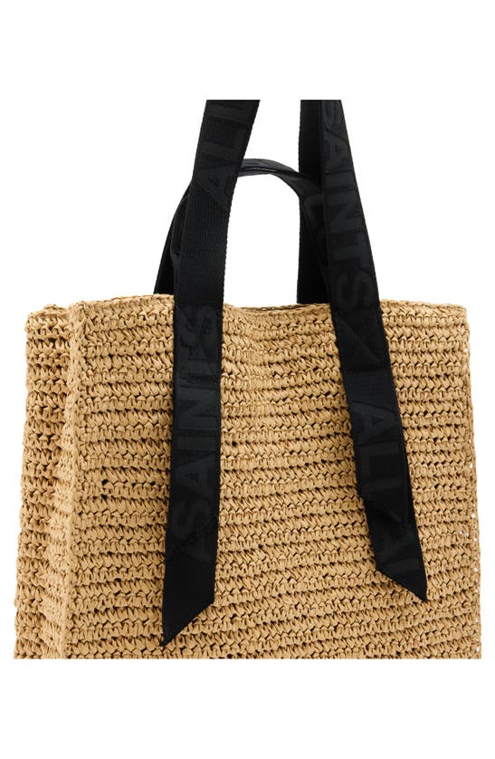 Shop Allsaints Lullah Straw Tote Bag In Almond