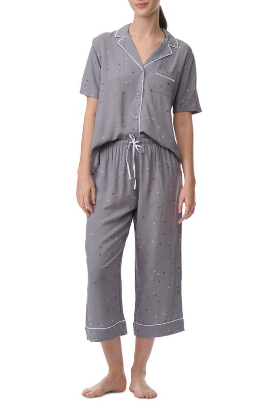 Splendid Notch Collar Pajamas In Gray