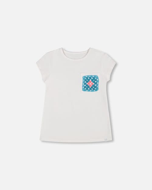 Deux Par Deux Girl's Organic Cotton Tee With Print White at Nordstrom