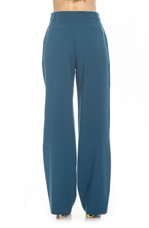 Alexia Admor Ellie Pleated Wide Leg Pants In Teal